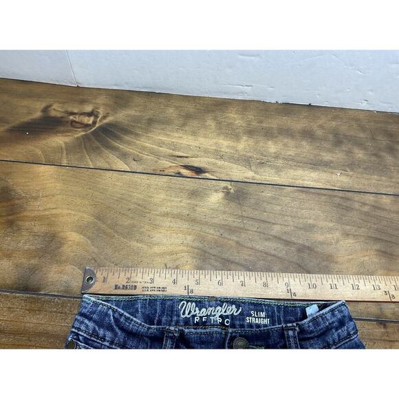 WRANGLER Boys Size 8 Slim Denim Blue Jeans Slim Straight Adjustable Waist Rodeo - Picture 7 of 9